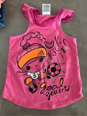adidas baby Girls' Pink 'Goal Getter' Soccer Tank Top
